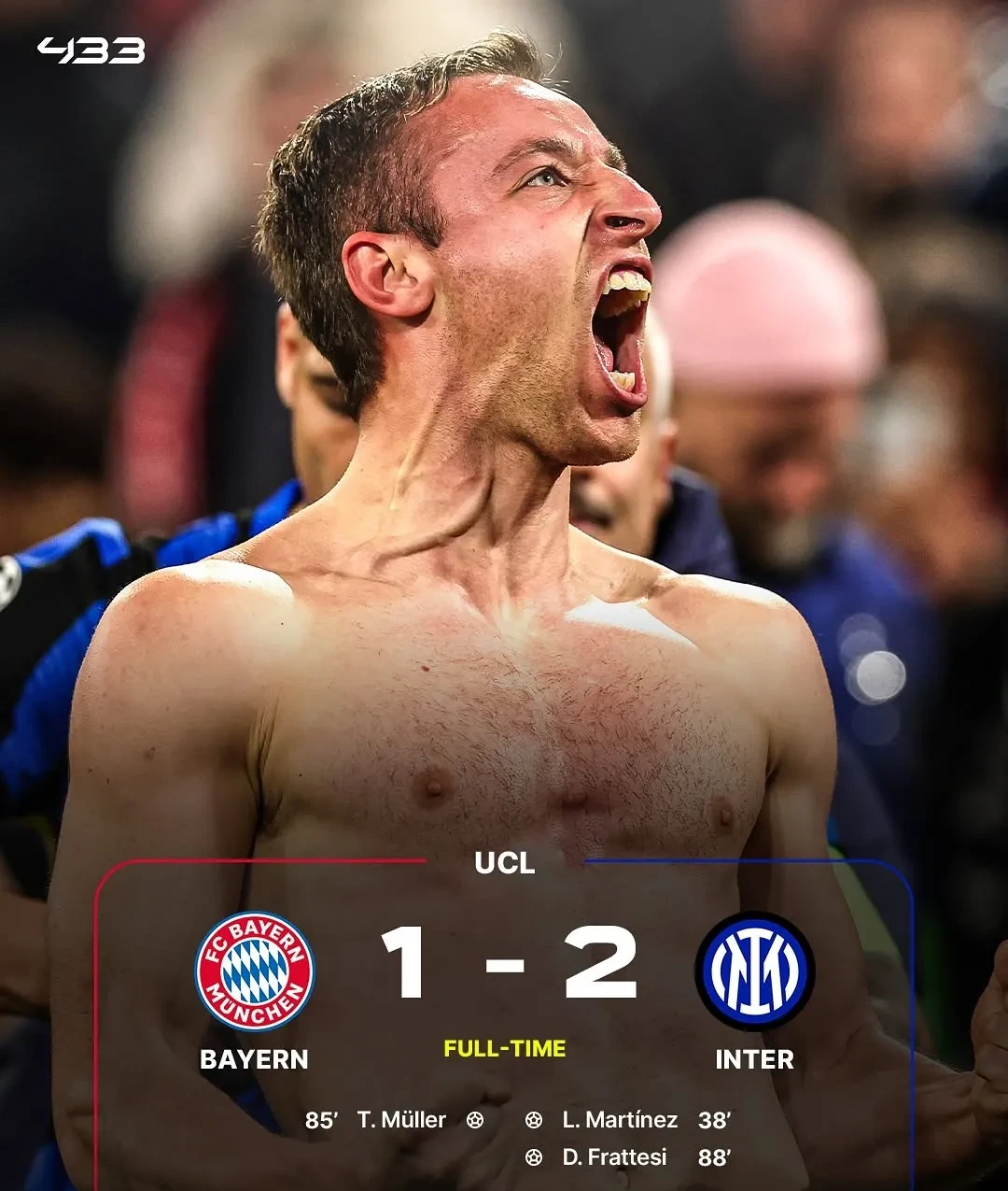 关于国际米兰险胜曼城，穆勒惊艳世界的信息